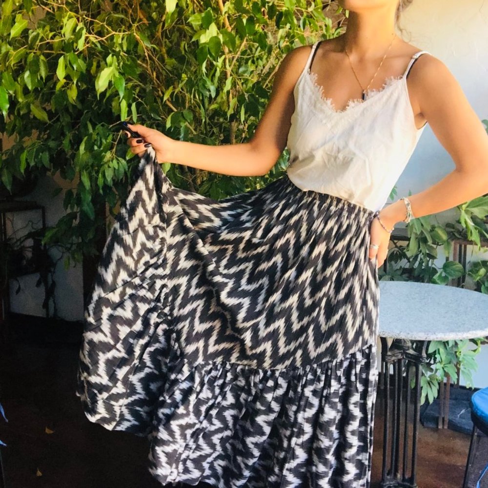 Vintage | Big Jaguar Long Hand Woven Skirt